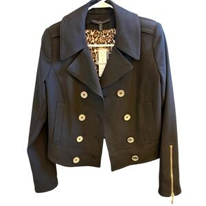 Women's Black Double-Breasted Jacket